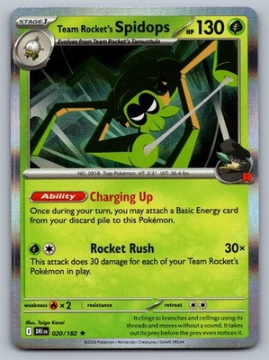 Pokemon TCG SV10: Destined Rivals Team Rocket's Spidops 020/182