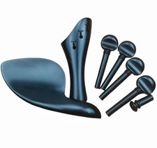 New shape 4/4 Violin Fittings Natural Ebony Violin Tailpiece Peg Chinrest Endpin