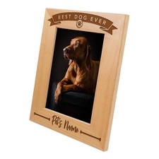 Best Dog Ever Add Pet Name-Personalized Custom Picture Frame Engraved Wood Do...