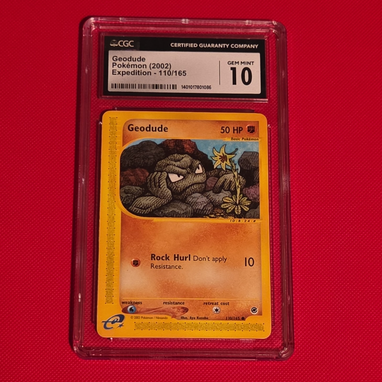 CGC 10 Pokémon TCG Geodude 110/165 Expedition (2002) Basic Common 50 HP English