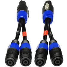 CNCESS CESS-203 Unbalanced 4-Pole Type Speakon Plug Break Out to Dual 2-Pole ...