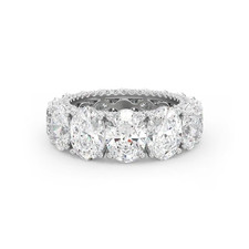 Diamant-Ewigkeitsband 14 Karat Weißgold Lab Grown Oval 8 Karat 4,45 mm E F VVS2