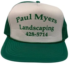 Vintage 1980’s Paul Myers Landscaping Flat Brim Trucker Style Snapback