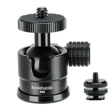 Koolehaoda Mini Ball Head Tripod with Cold Shoe Mount,360 Black