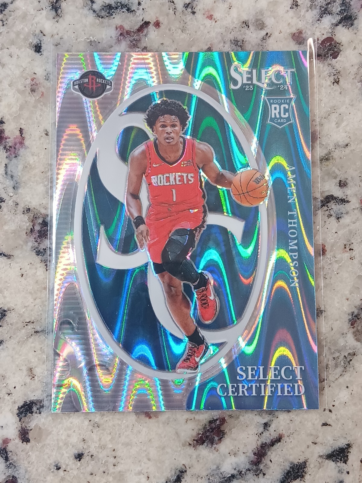 2023-24 Select Amen Thompson Certified RC Tectonic Prizm #5 Rockets