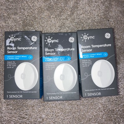 Lot of 3 Cync by GE Room Temperature Sensor - White Works With Smart Thermostats