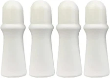 4 Pcs White 75ml Empty Refillable Roller Bottle Plastic Roll On Bottles... 