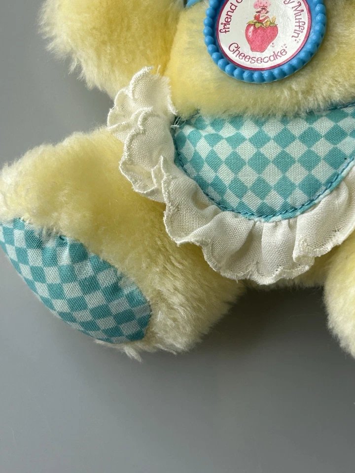 Ratón de peluche Strawberry Shortcake pequeño 6" Cheesecake collar RARO de colección 1983 Foto 2 de 4