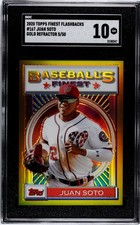 2020 Topps Finest Flashbacks #167 Juan Soto GOLD REFRACTOR /50 SGC 10 GEM MINT