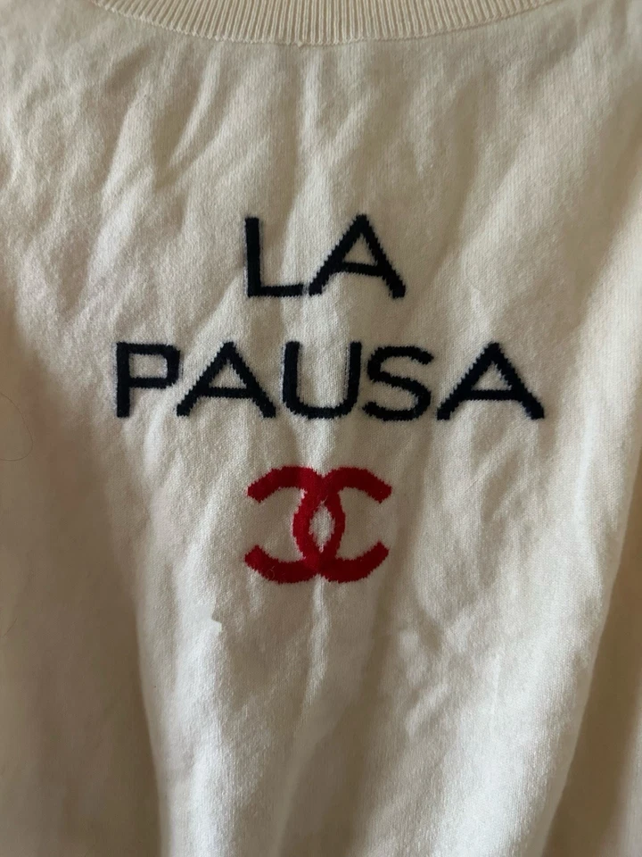 Chanel Suéter Tejido Cachemir Rojo Logo Talla 36 Foto 4 de 4