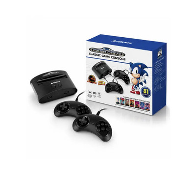 AtGames Sega Mega Drive Classic Game Console 81 Built-In Games 2 Controllers