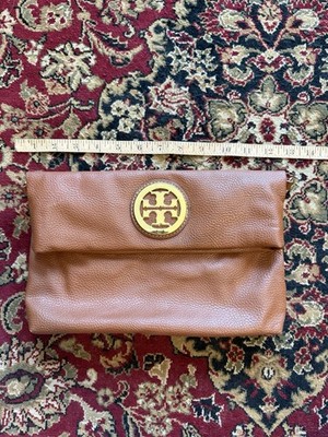 Tori Burch Down Leather Fold Over Bag (Without Strap)