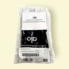 Alo Unisex Half Crew Socks Size Medium In Black NWT