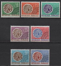 France: Y et T Préo No 123 à 129 neufs **. "Monnaies gauloises".