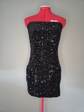 Fashion Nova Black Sequence Sleeveless Dress Xsmal Pre Owned Good Condition