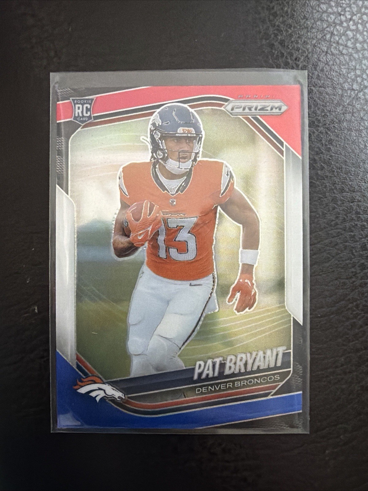 2025 Panini Prizm #366 Pat Bryant Red White and Blue Broncos Rookie