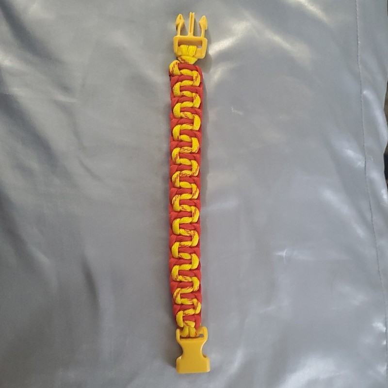 Red/Yellow Paracord Bracelet Adjustable Nylon Plastic Buckle Camping/Hiking