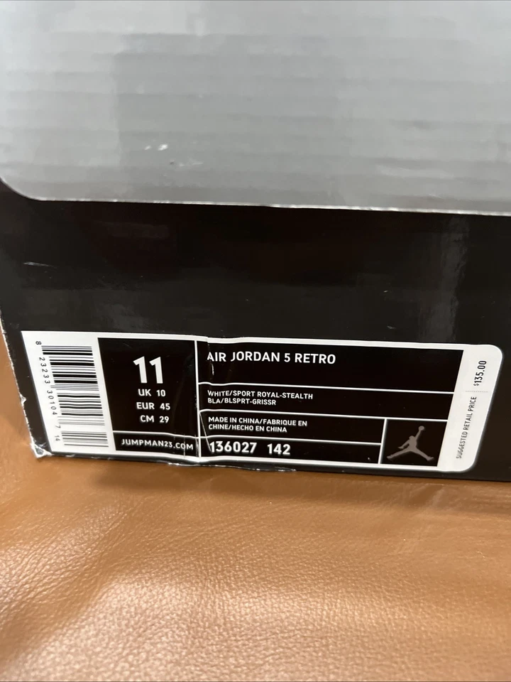 NUEVO Air Jordan 5 Retro Stealth 2006 Hombre Talla 11 (136027-142) Foto 3 de 4