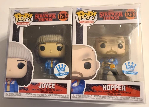 Funko Pop Stranger Things #1253 Hopper & #1254 Joyce Lot,  Funko Shop Exclusive