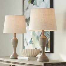 Claude Rustic Accent Table Lamps 21" High Set of 2 Beige Washed for Bedroom Home