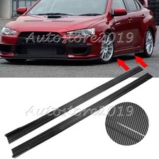 Carbon Fiber Side Skirt Splitter Spoiler Panel Lip For Mitsubishi Lancer 2005-17 Carbon Fiber Side Skirt Splitter Spoiler Panel Lip For Mitsubishi Lancer 2005-17