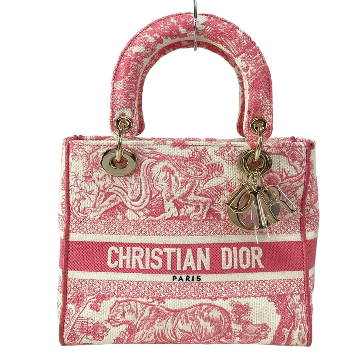 DIOR Lady D-Lite Medium Pink Jacquard Handbag Christian Dior