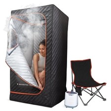 Sharper Image Steamer Portable Sauna Spa, Home Sauna Tent, 65.7  X 33.3   Black 