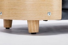 Scandinavian Elevated Dog Bed Sofa with Wood Legs  Bent Back, Velvet Cushion