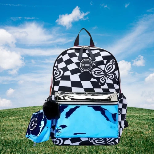 Justice• 3 Piece• 17" Backpack Set• Multi-Metallic Color• New!! - Picture 1 of 24