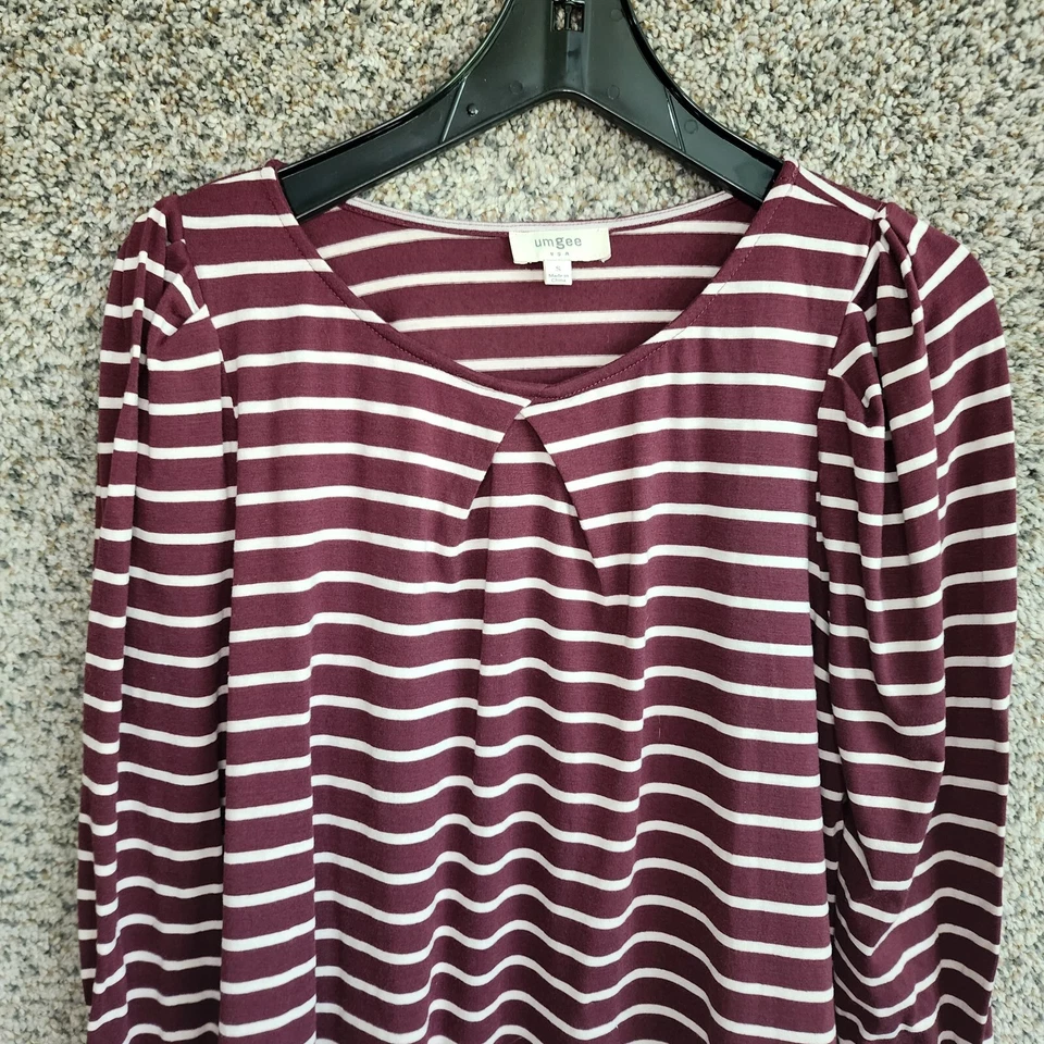 Umgee Top Womens Small Striped Long Sleeve Casual Cotton Boho Ladies - Image 4 of 4