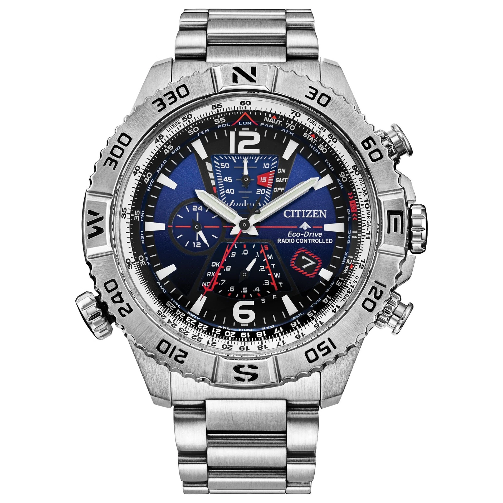 Citizen Eco-Drive Men's Atomic Chronograph Calendar Watch 48MM AT8220-55L