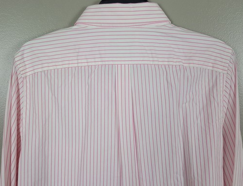 ABERCROMBIE & FITCH MENS BUTTON UP SHIRT PINK STRIPES MUSCLE FIT NEW (SIZE XL) - Picture 11 of 12