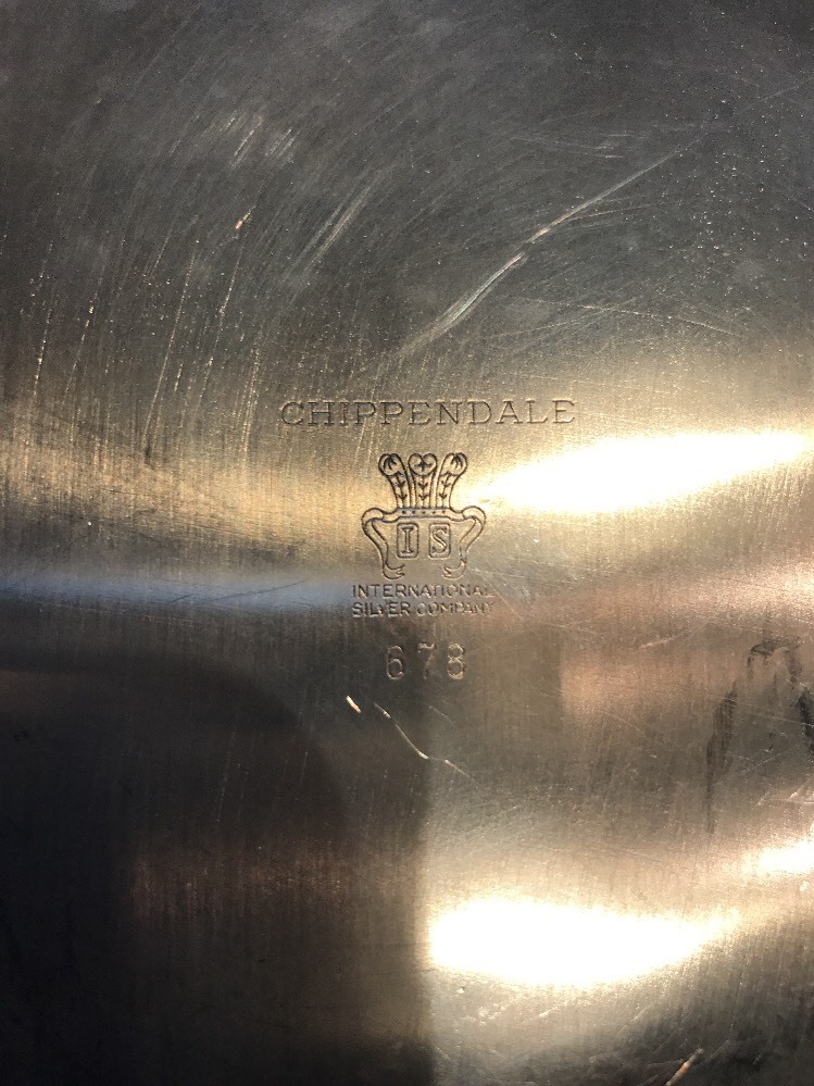 【INTERNATIONAL SILVER】ギャラリートレー 38cm Chippendale International Silver Co 678 Silver Plate Vegetable