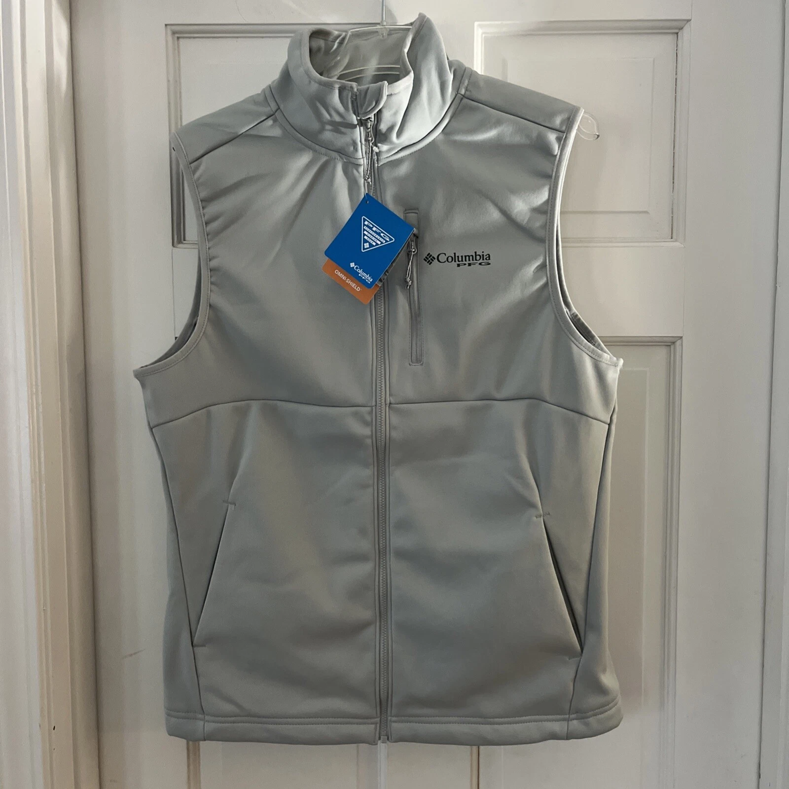 Columbia Terminal Stretch Softshell Vest Men's Size Small Light Gray - NWT