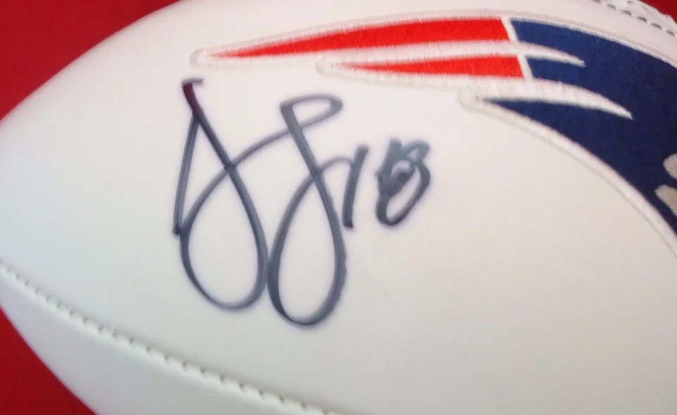 Fútbol americano firmado por Donte Stallworth New England Patriots NFL Super Bowl Foto 3 de 4