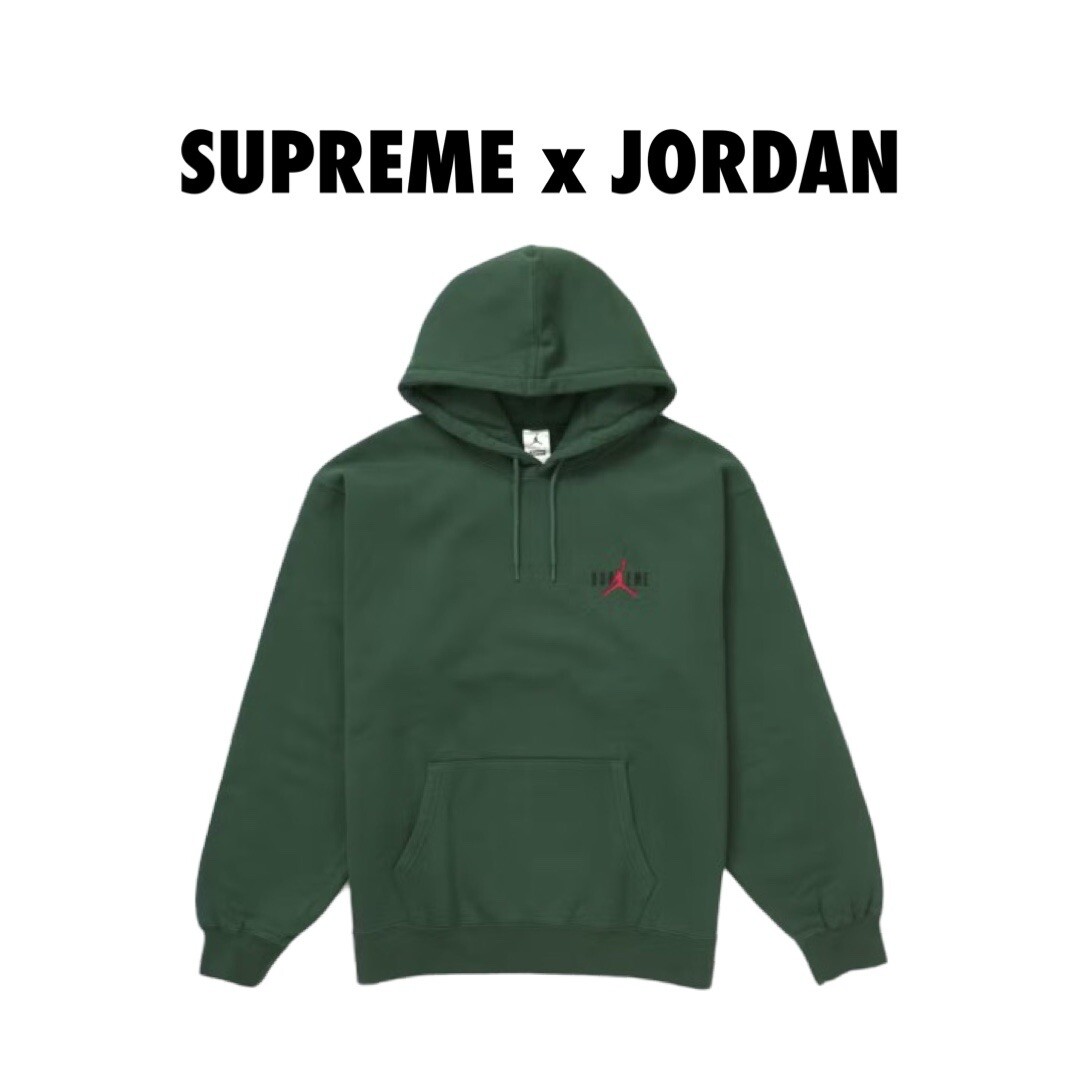 Supreme x Jordan Hooded Sweatshirt Green -Size M Medium | eBay
