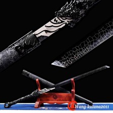 Espada Ninja Afilada Negra Funcional Acero 1095 Recta Japón Ninjato Espada Anchata