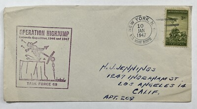 #ad #ad 1947 OPERATION HIGHJUMP USS MOUNT OLYMPUS COVER ANTARCTIC EXP. TASK FORCE 68 $109.47