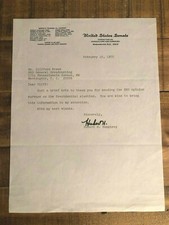 SIGNED Letter to Clifford Evans from Hubert H. Humphrey (USS - Minn) 1976