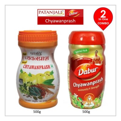 DABUR AND PATANJALI CHYAWANPRASH 500G X 2 COMBO