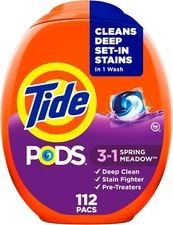 Tide PODS Liquid Laundry Detergent Pacs, Spring Meadow Scent, 112 Count