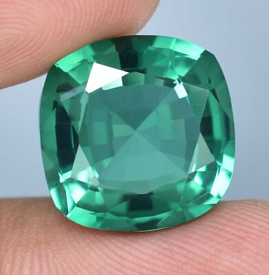 15 x 15 MM Huge 12.00 Ct Natural Green Zambian Emerald Gemstone (GIT) Certified