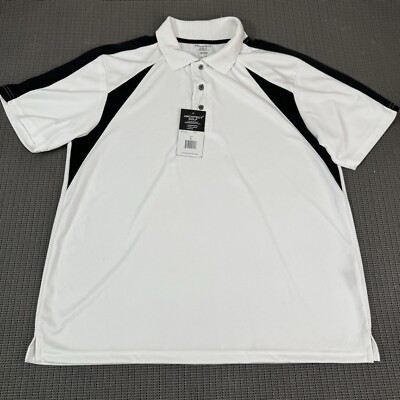 Architect Golf Performance White Stretch Polo Mens L  Rugby Short Sleeve Shirt