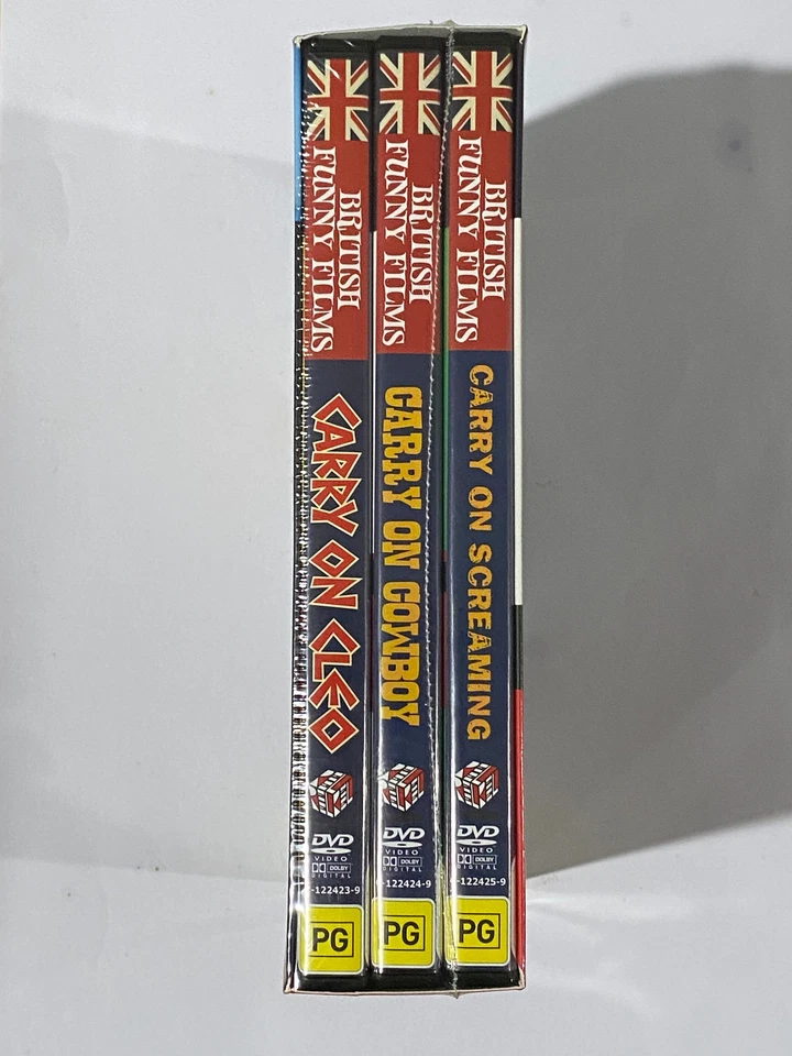 DVD de comédia Carry On pacote com 3 Cleo Cowboy and Screaming novo em folha lacrado - Imagem 3 de 3
