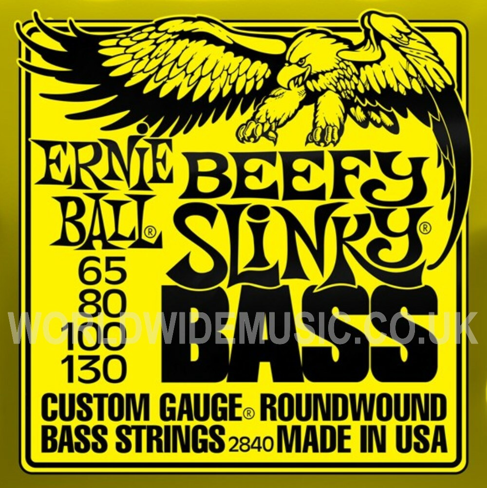 Ernie Ball BEEFY Slinky Nickel Roundwound Bass Guitar Strings  .065 - .130