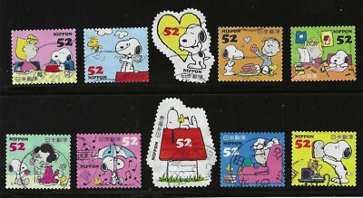 10 DIFFERENT PEANUTS / SNOOPY POSTAGE STAMPS - SET #4
