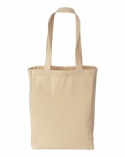 Liberty Bags, 100 Cotton Natural Canvas 10 oz. Totes 10-1/2"Wx14"Hx5"D - 8861