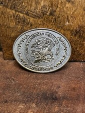 VTG North American Hunting Club Life Member Silver tone Metal Belt Buckle