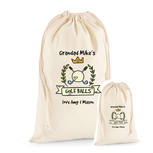 Personalised Golf Ball Bag, Tees Bag, Great gift Dad, Grandad's, Uncle