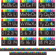 Alphabet Bulletin Board Set, 15 PCS Crayon Die-Cut ABC Wall Decorations 26 Upper